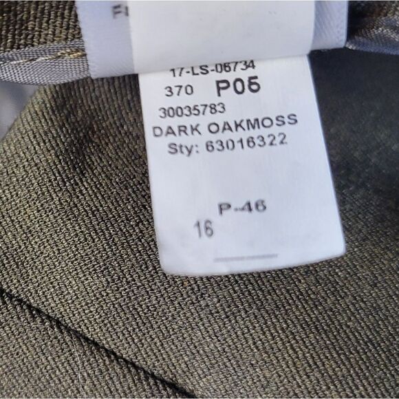 Talbots Dark Oakmoss Green Flat Front Trousers Pants Women's Plus Size 16 - Picture 10 of 13